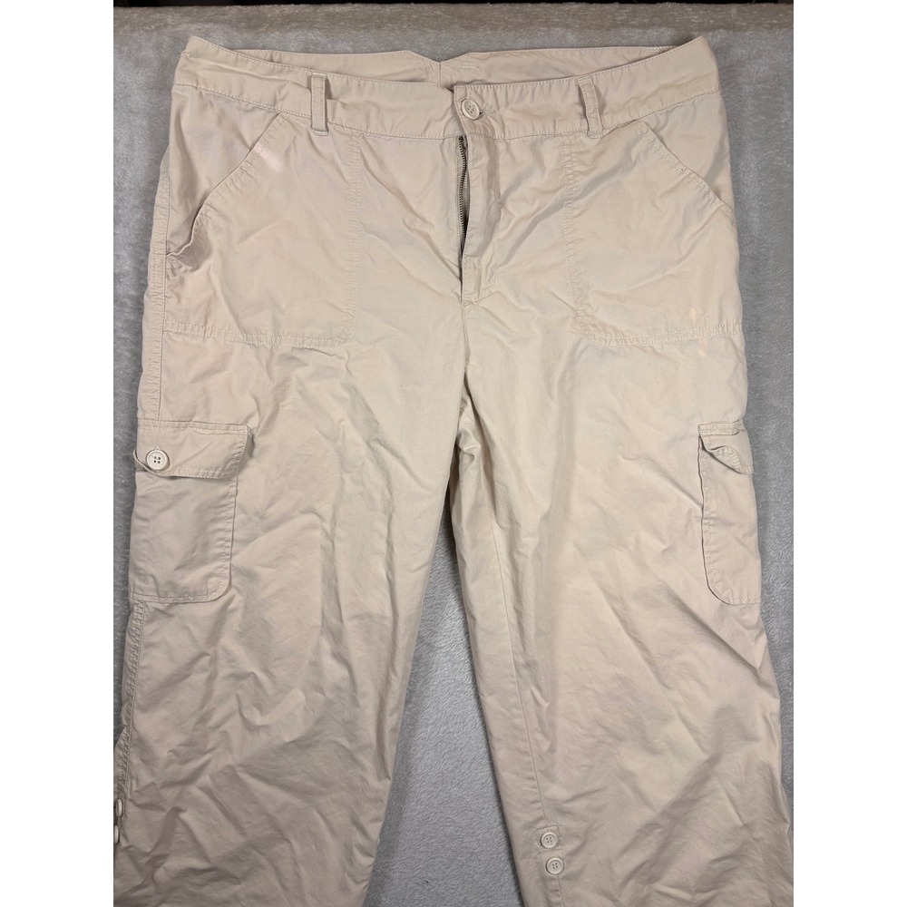 The Caribbean Joe Size 14 Beige Cargo Pants Lightweight Utility Pants